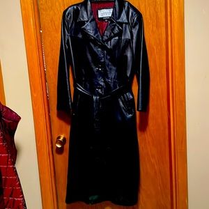 Pelle Studio Long Dress Length Leather Coat with Zip Out Liner Size Large